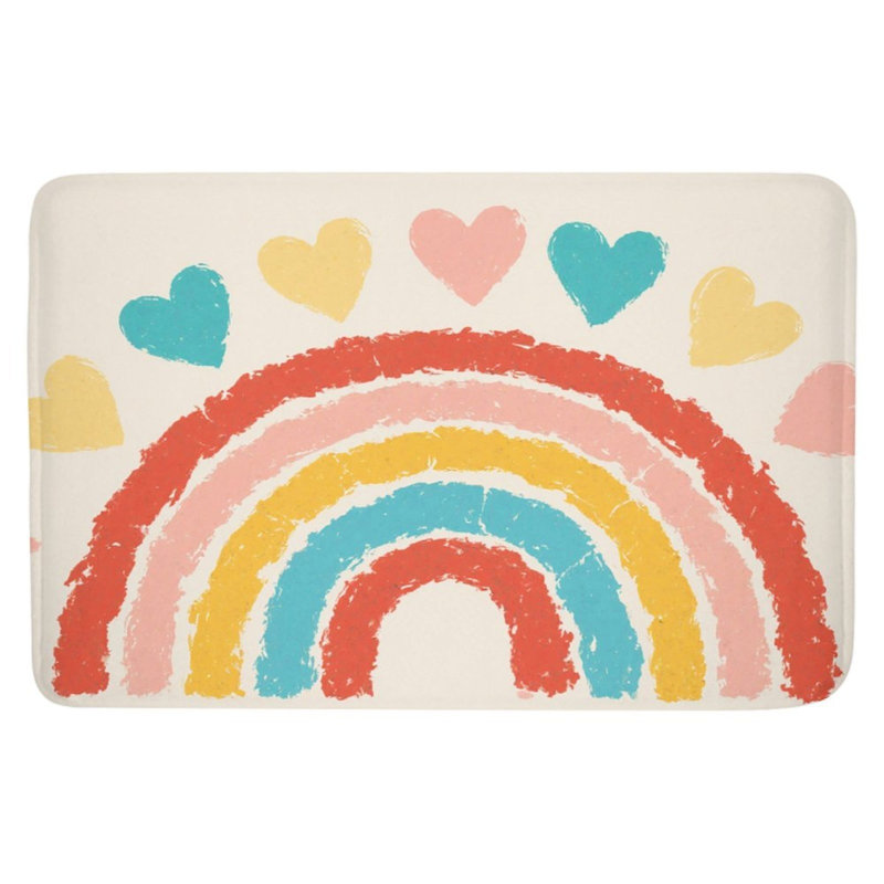 Tapis pour salle de bain Rainbow Heart