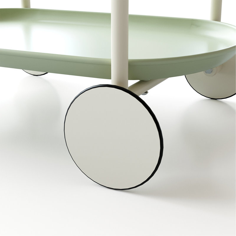 Lune chariot de rangement (vert) Nordic Internet célébrité chariot mobile cuisine simple double tablette de rangement salon canapé