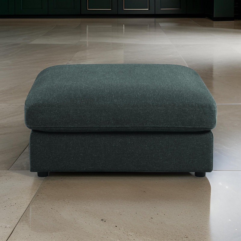 Alfred Upholstered Ottoman, Gray Polyester Blend