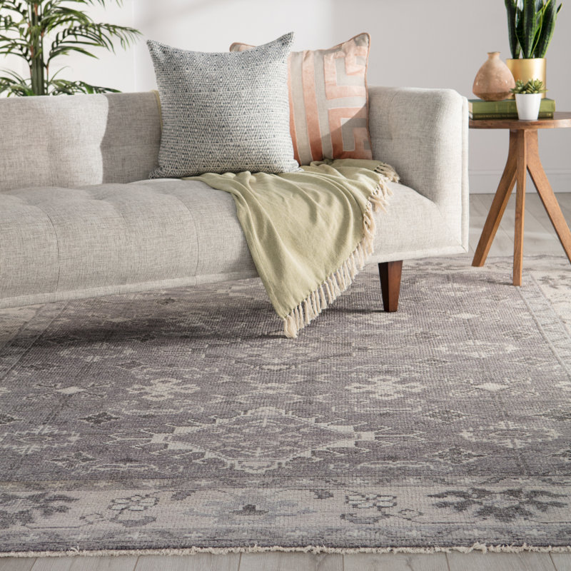 Rivas Oriental Area Rug in Grey/Quiet Shade/Moonstruck/Alloy, Rectangle 7'9" x 9'9"