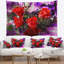 Tapisserie florale avec cinq roses-28491191