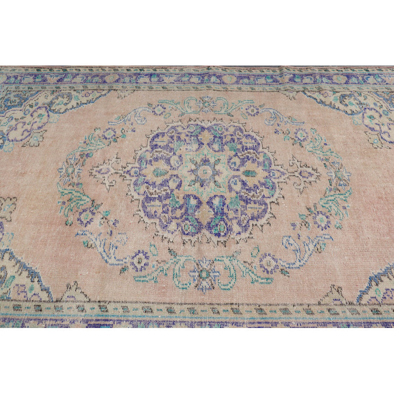 Grand tapis Oushak beige rétro - Cadeau idéal d'Anatolie turque pour le salon ou la chambre à coucher