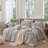 MooMee Striped Duvet Cover Set 100% Washed Cotton Linen Like Textured-111721002-105229476