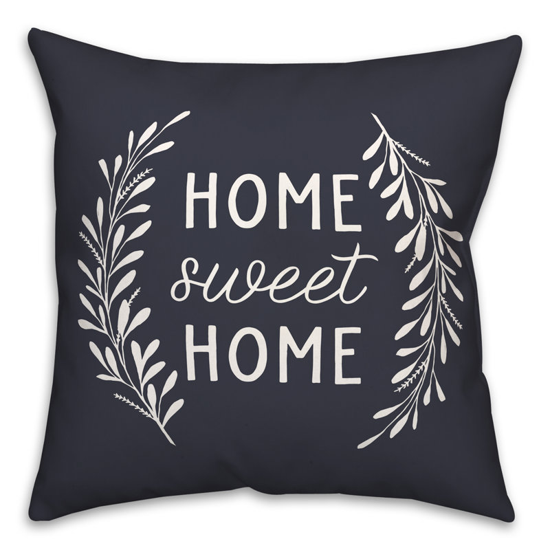 Coussin décoratif intérieur / extérieur en polyester , H 18 po x l 18 po, Bleu marine