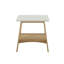Table de bout blanche avec base en pacane, tablette de rangement disponible, assemblage requis, tablette de 22 po de hauteur et bois, 24 po x 22 po x 24 po-1472143855