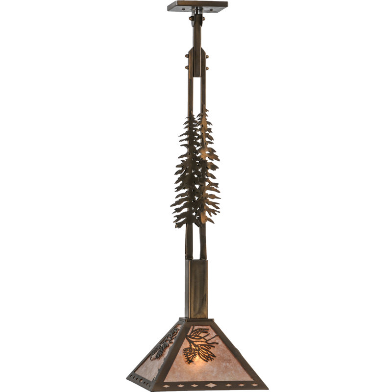 Tall Copper and Glass Indoor/Outdoor Island Pendant Light
