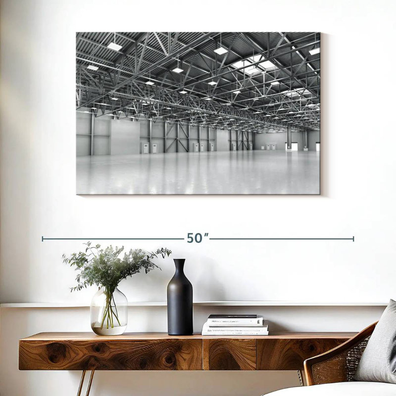Lilie Monochrome Empty Warehouse, 26" H x 39" W