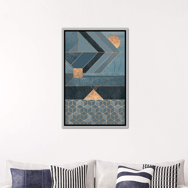 « scandinavie blue » par elisabeth fredriksson-impression sur image, Toile avec cadre argenté, H 60 po x l 40po x P 1,5 po