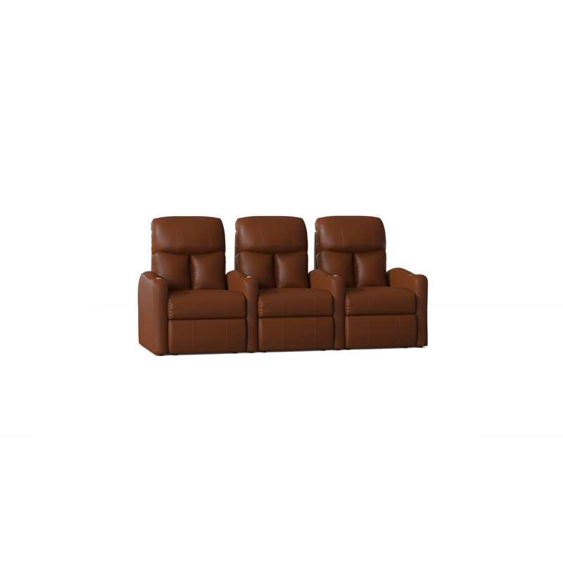 Canapé de cinéma maison (rangée de 3), Électrique, Cognac luxueux