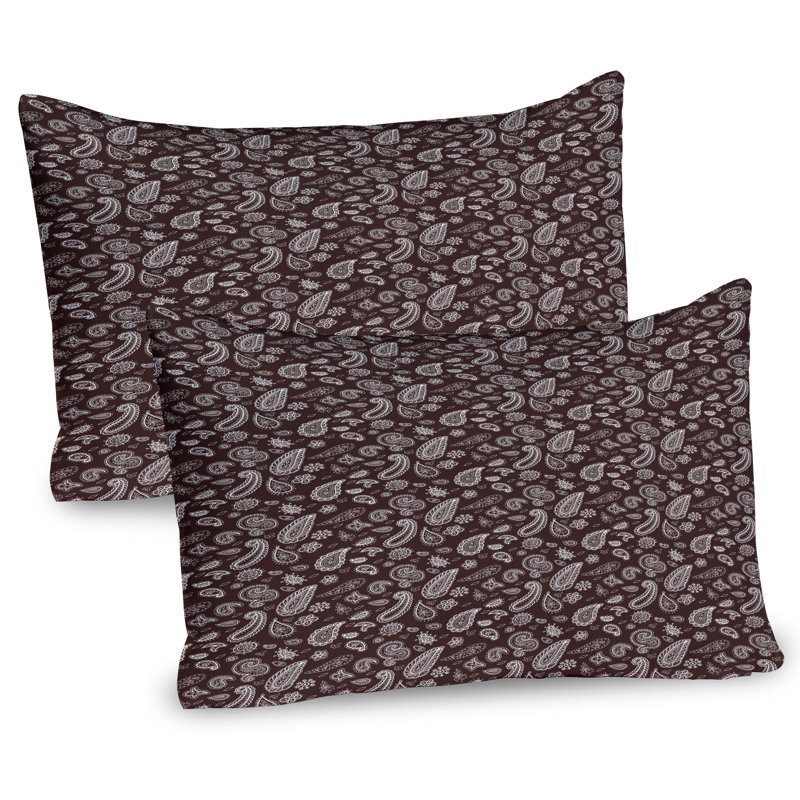 Ensemble de 2 taies décoratives à motif cachemire brun Ambesonne