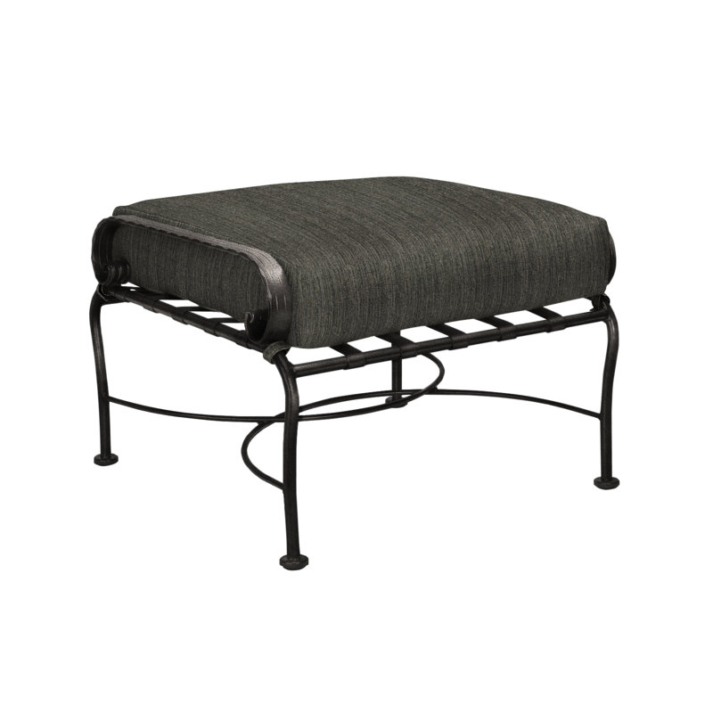 Classico Rectangle Outdoor Ottoman Patio Ottoman, Kindle Silk, Carbon Black