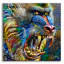  «Mandrill» par Pierre Gavidia, art mural en verre acrylique, 24 po x 24 po
