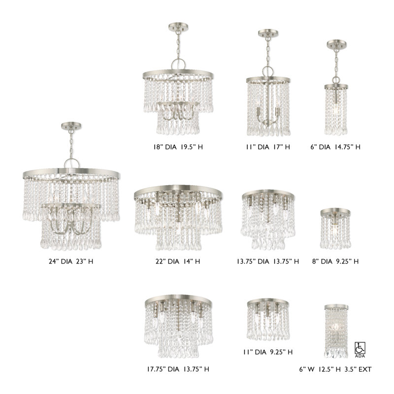 Crystal Flush Mount, Brushed Nickel