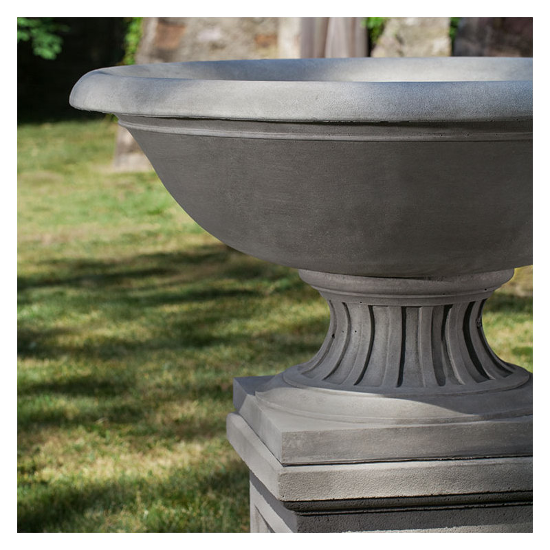 Pot de fleurs Fonthill, H 26 po x l 47 po x P 47 po, Pierre grise