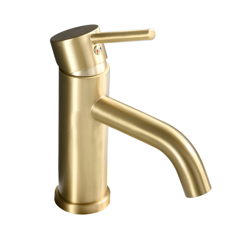 Single Hole Bathroom Faucet, Brushed Gold
