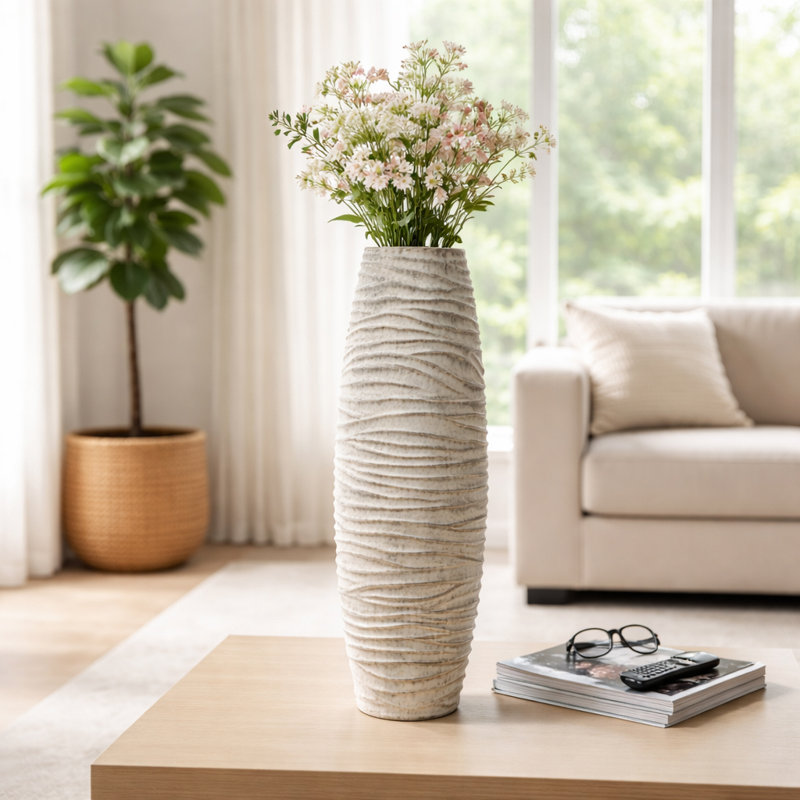 Grand vase en céramique Kasea Sculptural, H 26 po x l 9 po x P 9 po