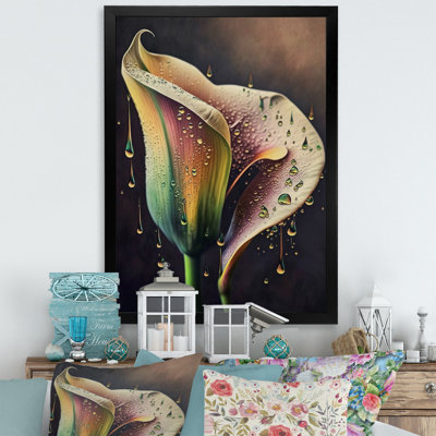 " Gren And White Calla Lily Flower IV "