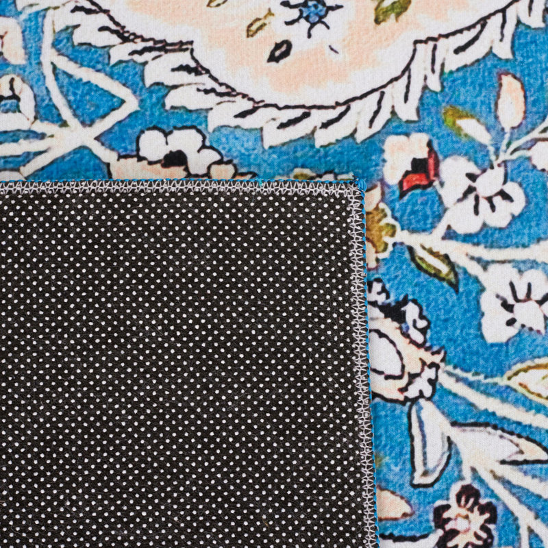 Tapis oriental turquoise / beige, Rectangle de 5 pi x 8 pi