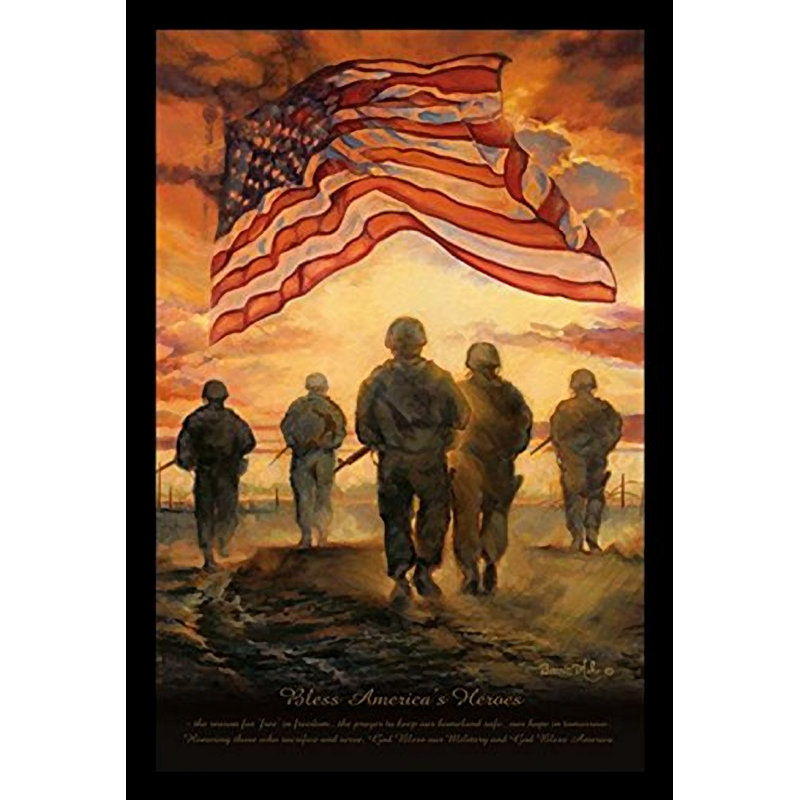 "Bless America’s Heroes" par Bonnie L. Mohr, reproduction d’art sur papier encadrée