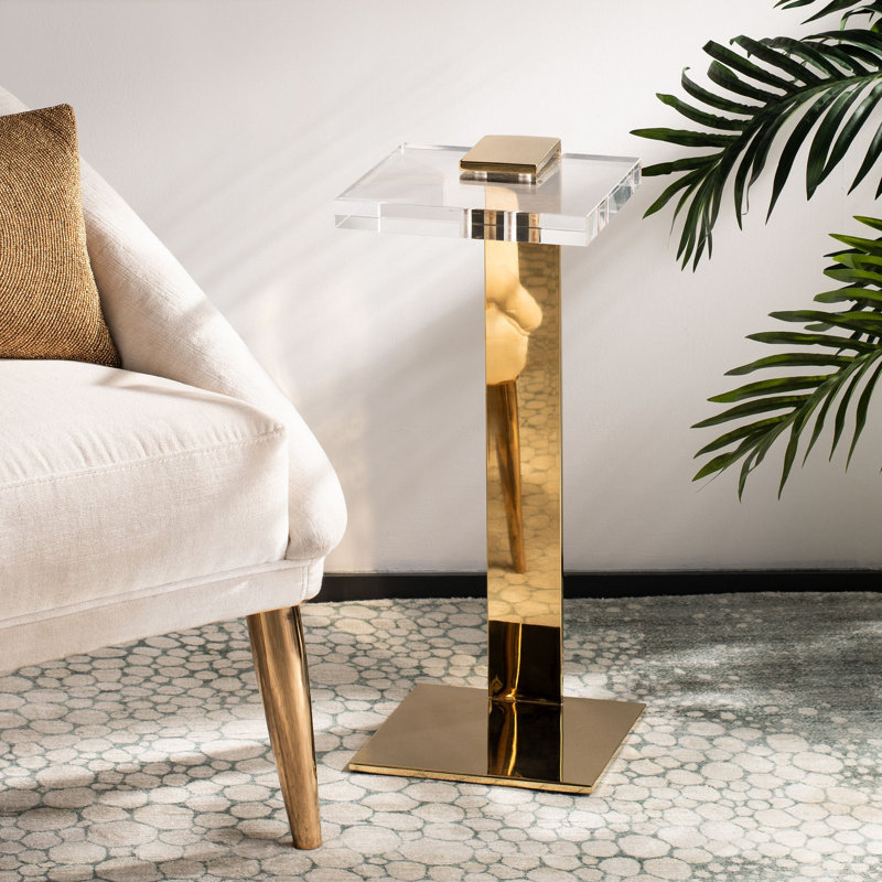 O'Hara End Table, Gold, Clear