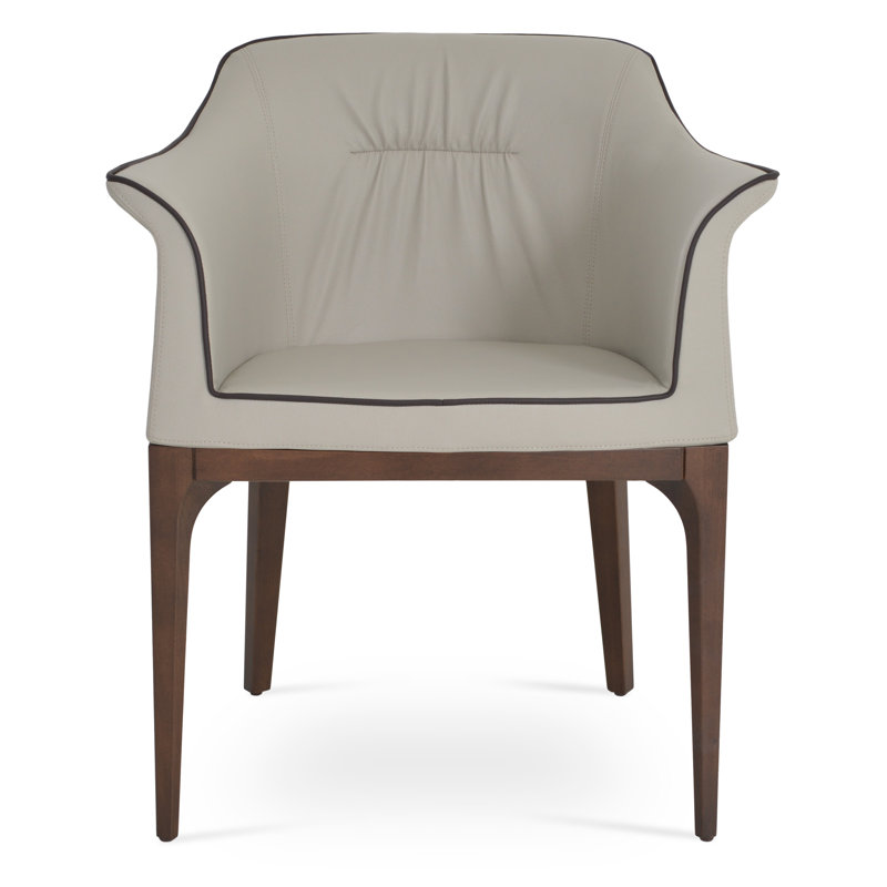 Fauteuil l 27 po London, Similicuir gris clair