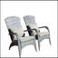 Chaise de patio avec coussins (coussin gris)
