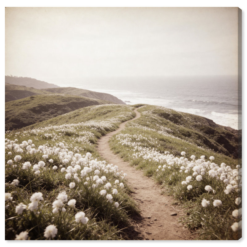 Blooming Path Landscape & Nature Canvas Print by Oliver Gal, Black Frame, 12 x 12, 40" H x 40" W, Gallery Wrapped
