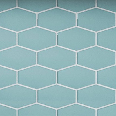 Long Hex 10.60in.x11 in. Glass Mosaic Tile