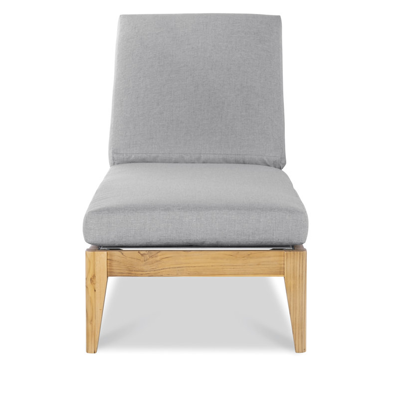 Chaise longue en teck Veluna