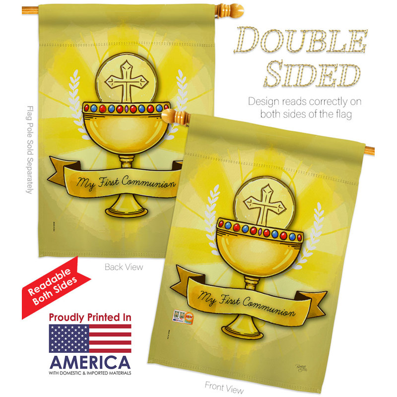Double Sided 40'' H x 28'' W Polyester Flag Set