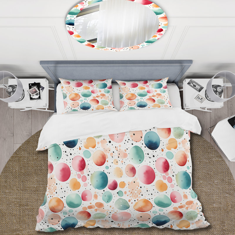 Literie harmonie aquarelle nostalgique, Housse de couette simple + 1 taie décorative stan