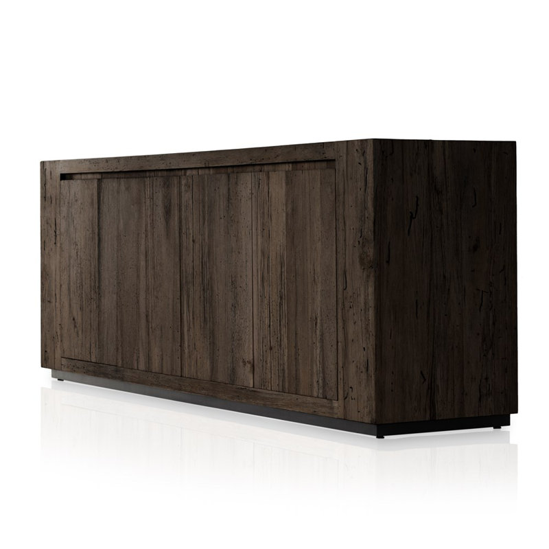 Lockney 94.5'' Sideboard, Ebony Rustic Wormwood Oak