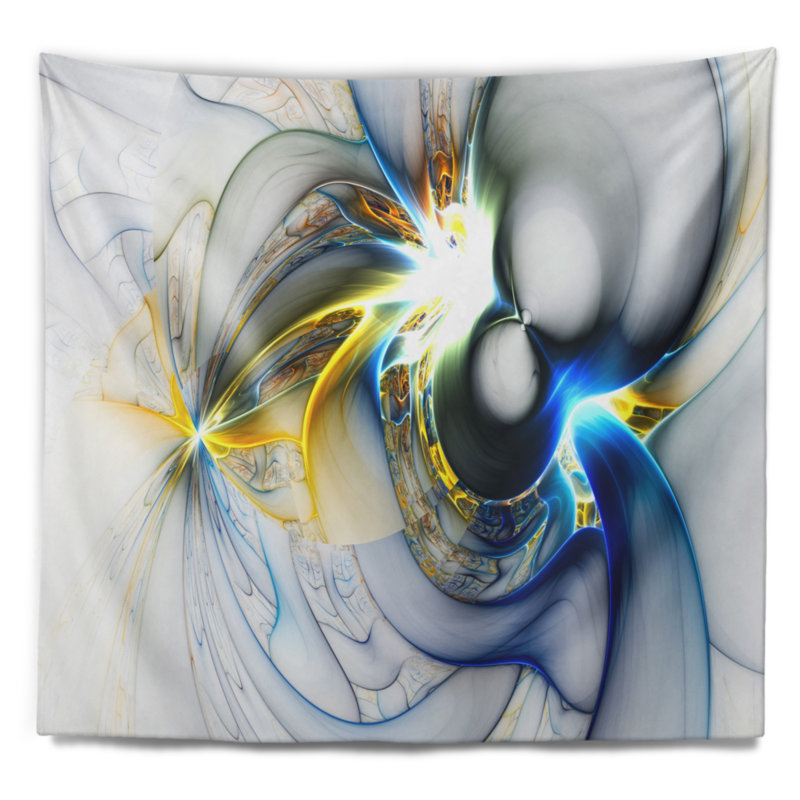 Tapisserie plasma multicolore à éclairage abstrait, H 68 po x l 80 po