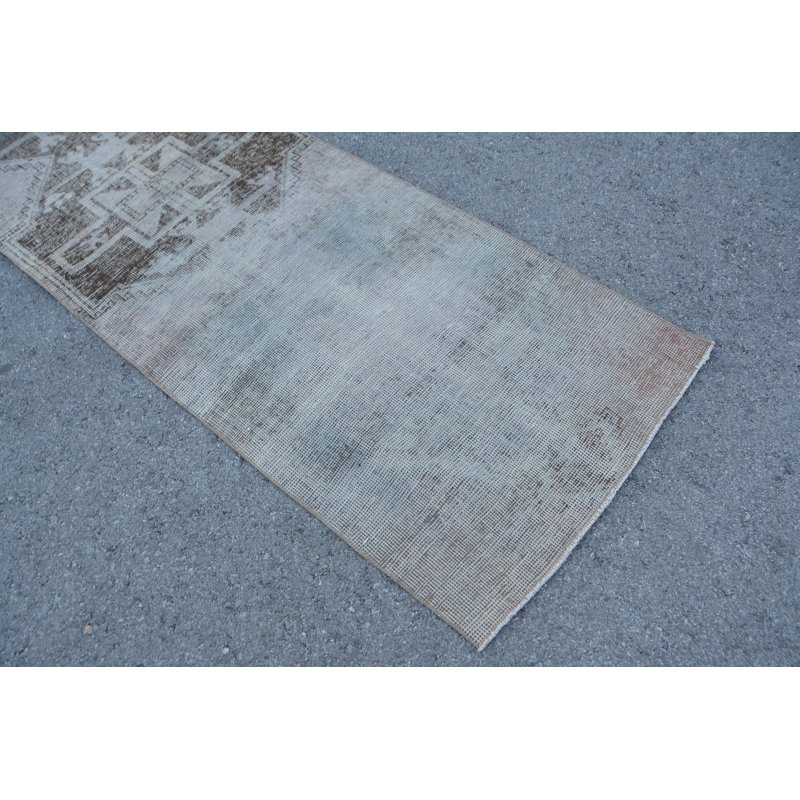 Tapis turcs, tapis de couloir 2,9 x 10,5 pi, tapis rétro, tapis géométrique, tapis de cuisine rouge