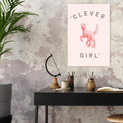 Clever Girl Contemporary Wall Art Print 1 Piece Wrapped Canvas Wall Art