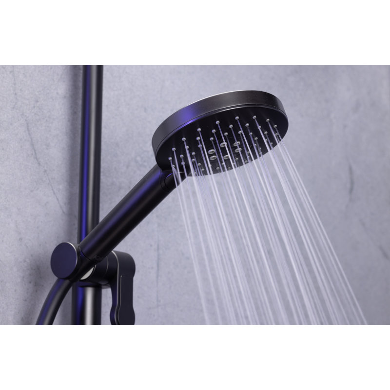 Robinet de douche Basico valve pression équilibré avec déviateur - noir mat, Noir mat