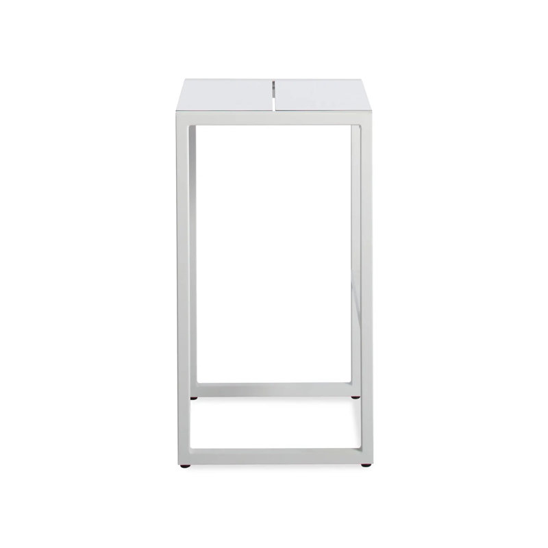 White Powder-Coated Aluminum Outdoor Barstool
