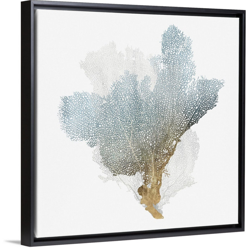 " Delicate Coral III " by Isabelle Z, Floater Framed Canvas, 26" H x 26" W, Black