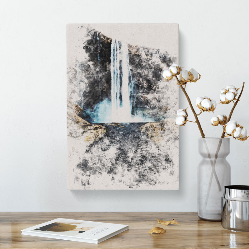 Path To A Waterfall In Iceland - Wrapped Canvas Print, 50cm H x 35cm W x 3cm D