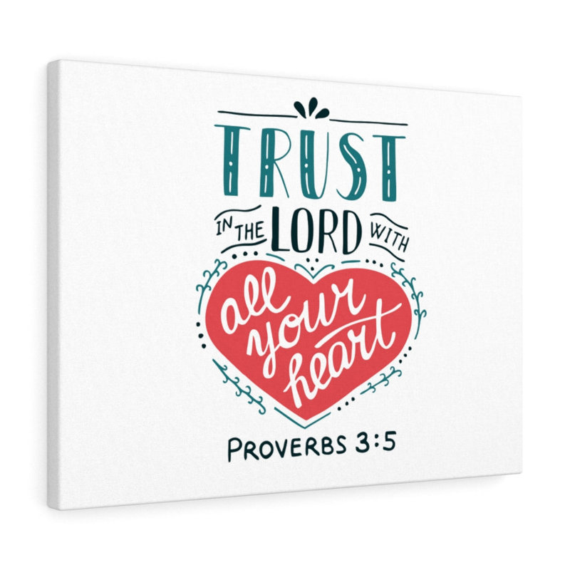 Trinx Trust The Lord Red Heart Proverbs 3:5 Christian Wall Art Bible ...