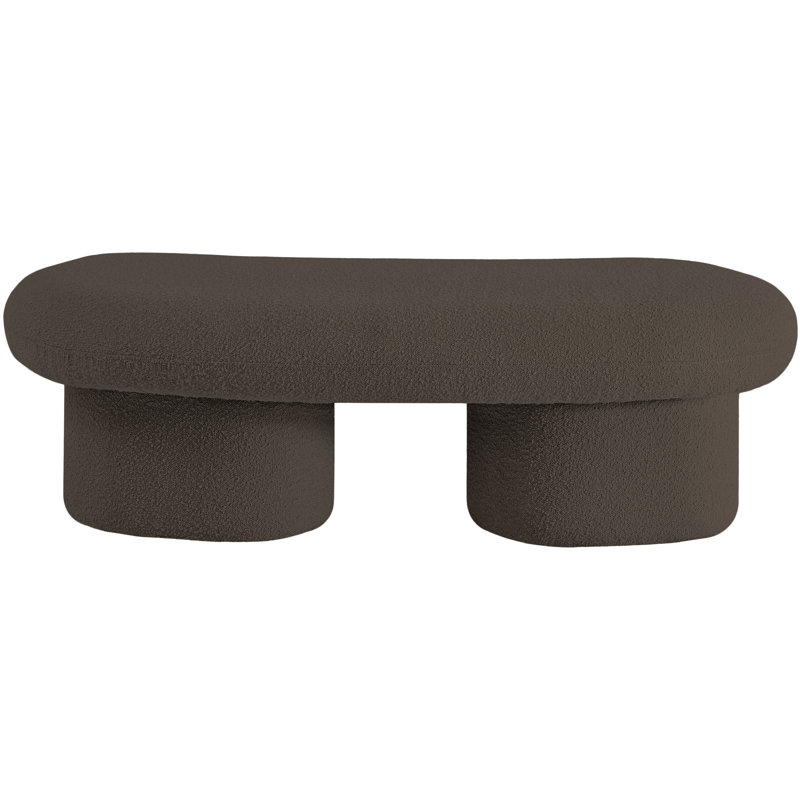 Luka Ipswich Schriver Upholstered Bench, Brown Boucle Fabric