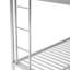 Lit superposé simple au-dessus d'un lit double avec structure en acier fiable et lit gigogne durable en métal à finition argentée - deux échelles-419685365