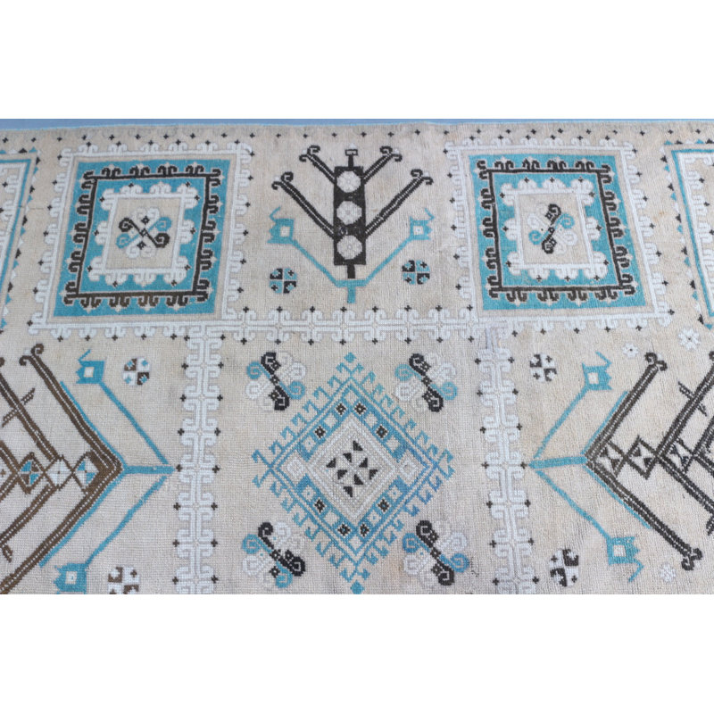 Tapis turc rétro beige pour l'esthétique de la maison et de la chambre avec un style bohémien