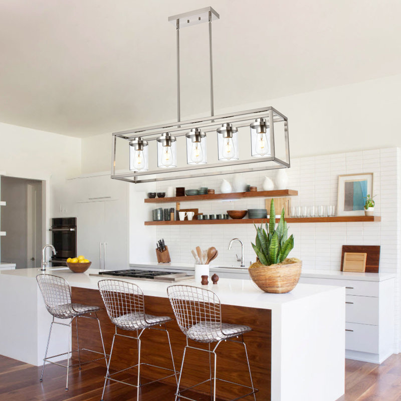 Daielle 5 - Light Kitchen Island Pendant, Brushed Nickel