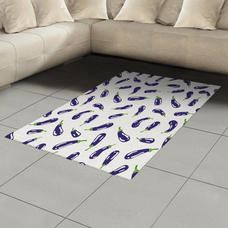 Tapis décoratif aubergine, Rectangle— 4 pi x 5 pi 8 po