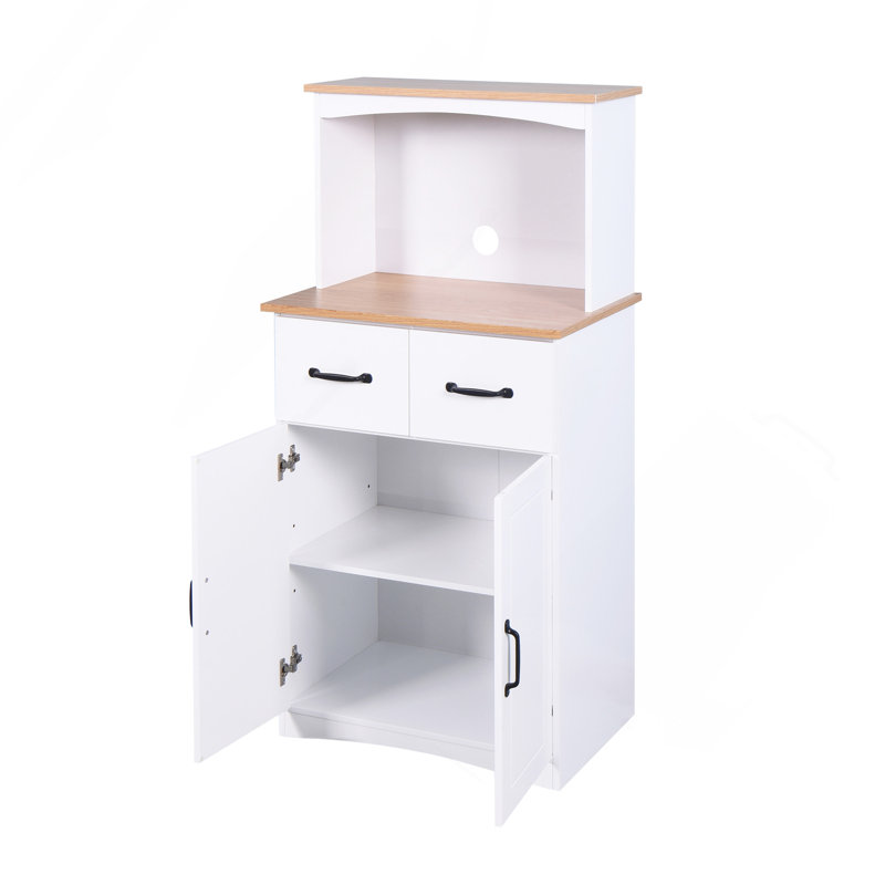 Cabinet Wooden Kitchen Pantry Storage Microwave Cabinet With Storage Drawer