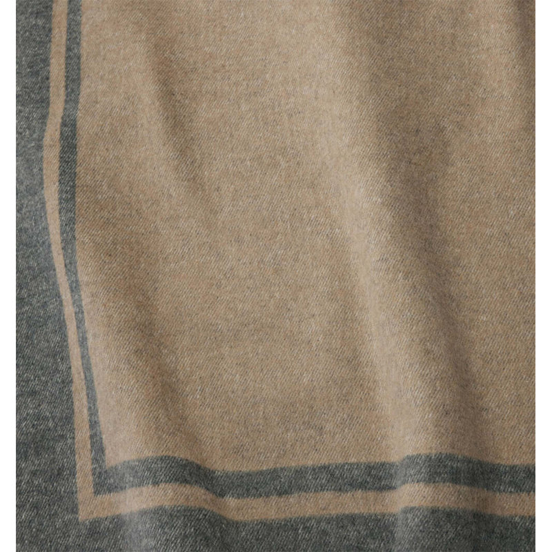 Viletta Quilted Throw Blanket, Gray/Beige