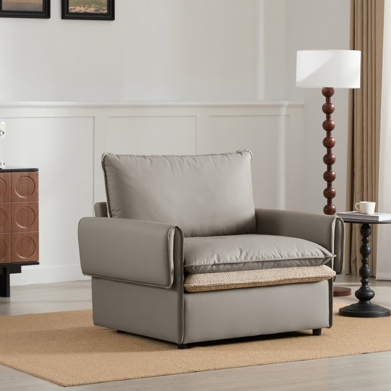 Fauteuil d'appoint surdimensionné de style moderne, Gris