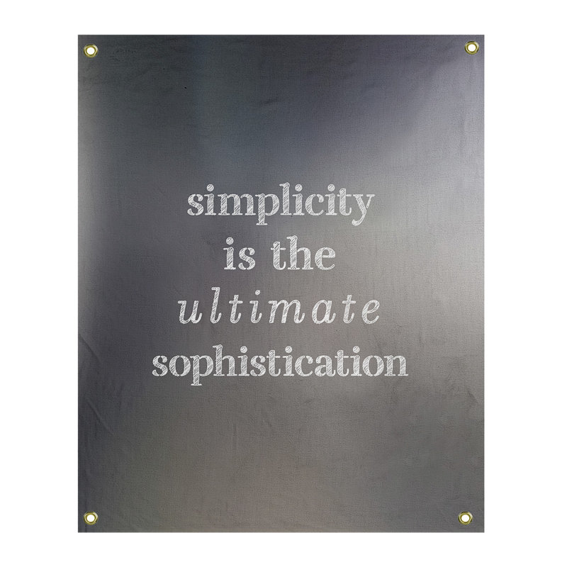 Tapisserie à citation simple et sophistiquée en polyester, H 59 pi x l 50 po, Gris