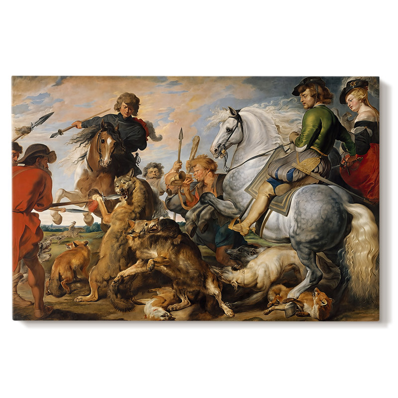 The Wolf and Fox Hunt-Peter Paul Rubens-Gallery Wrapped Canvas-c. 1616, 40 x 60
